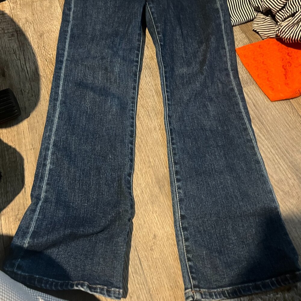 Quince Stretch High Rise Kick Flare Jeans Dark Wash size‎ 25 - Picture 5 of 13